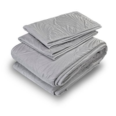 Imagen 2 del producto Quilt Liso Velvet Paris Gris Perla King