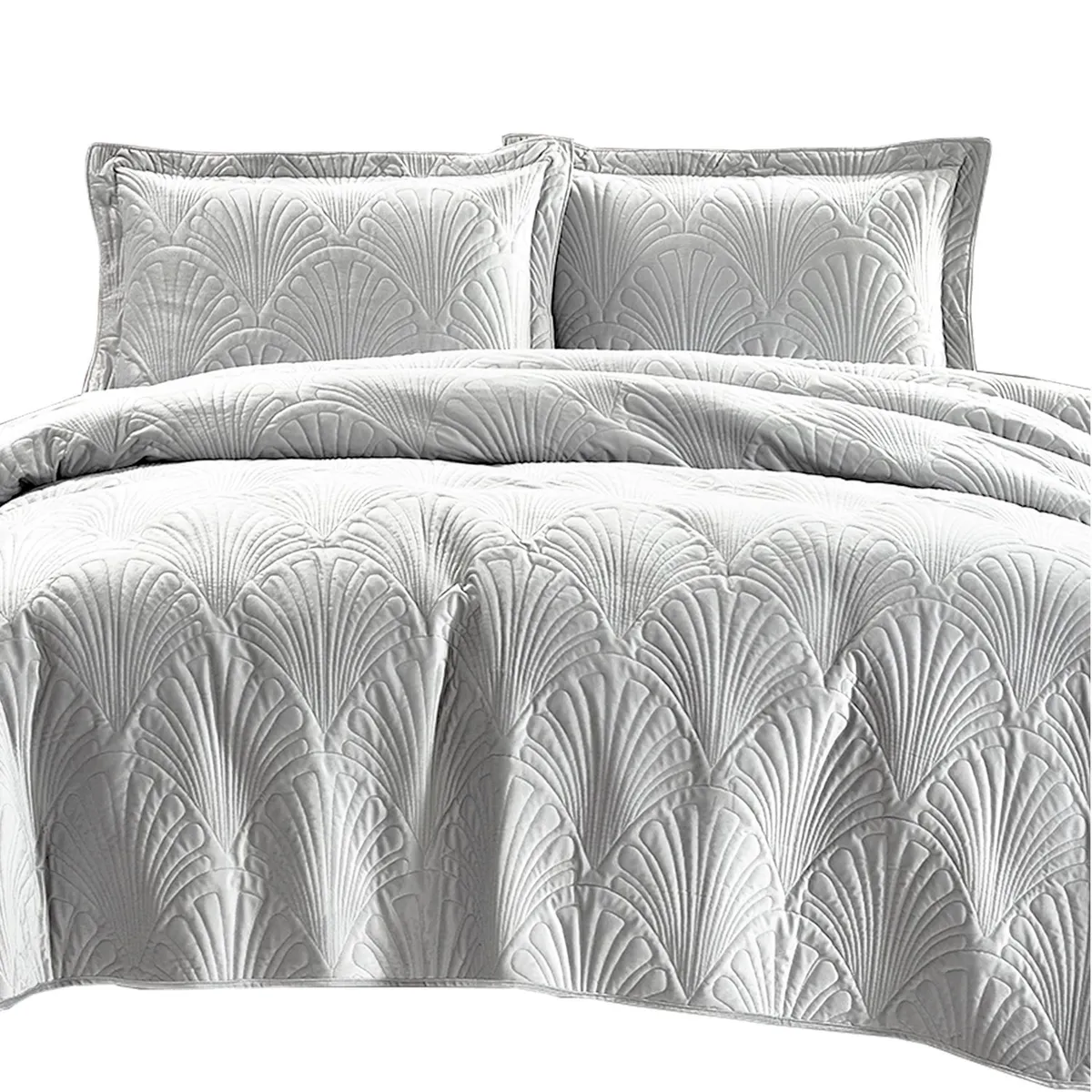 MALLORCA - Quilt Liso Velvet Paris Gris Perla 2 Pzas