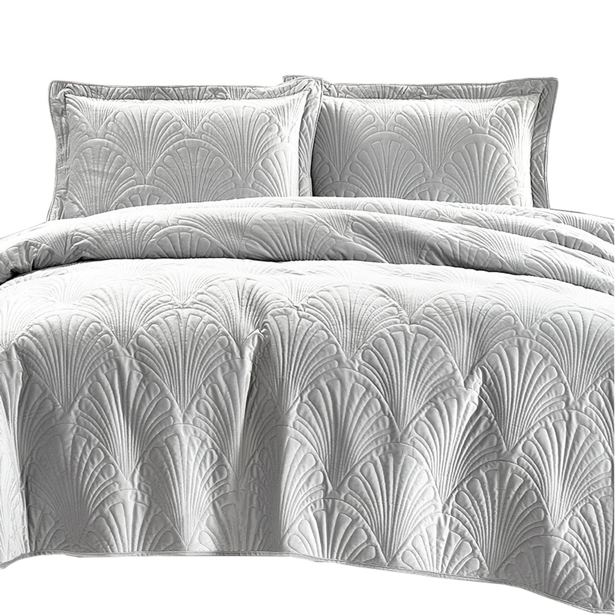 MALLORCA - Quilt Liso Velvet Paris Gris Perla 1,5 Pzas