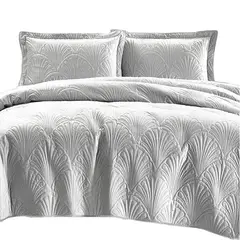 MALLORCA - Quilt Liso Velvet Paris Gris Perla 1,5 Pzas