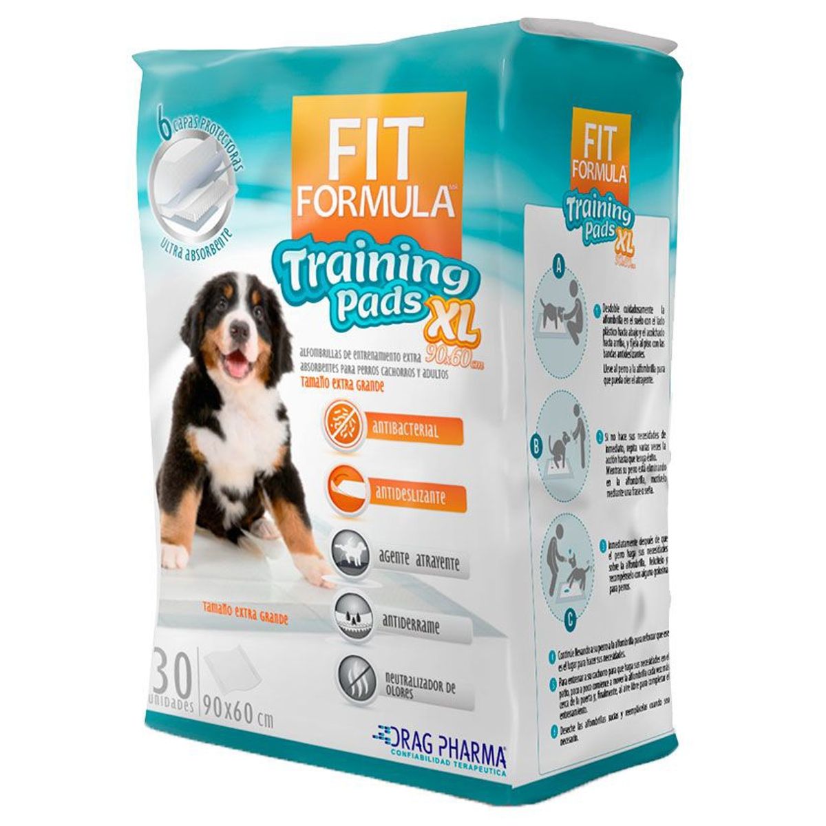 FIT FORMULA - Sabanillas Fit Formula XLarge 60 x 90cms Para Perro , 30 Und