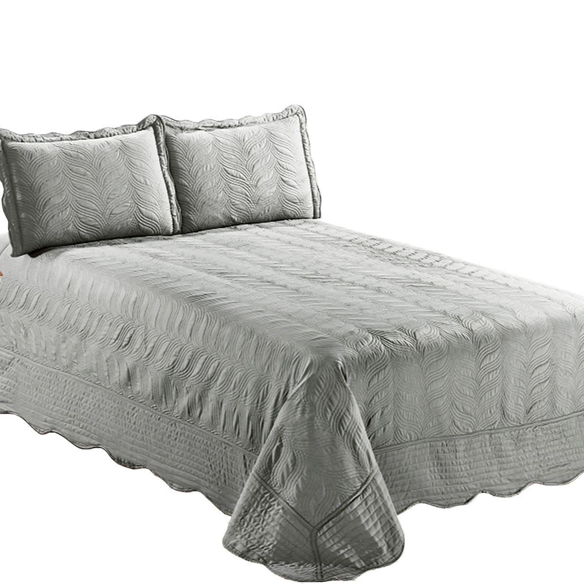 MALLORCA - Quilt Bordado King Versailles Gris
