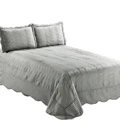 MALLORCA - Quilt Bordado King Versailles Gris
