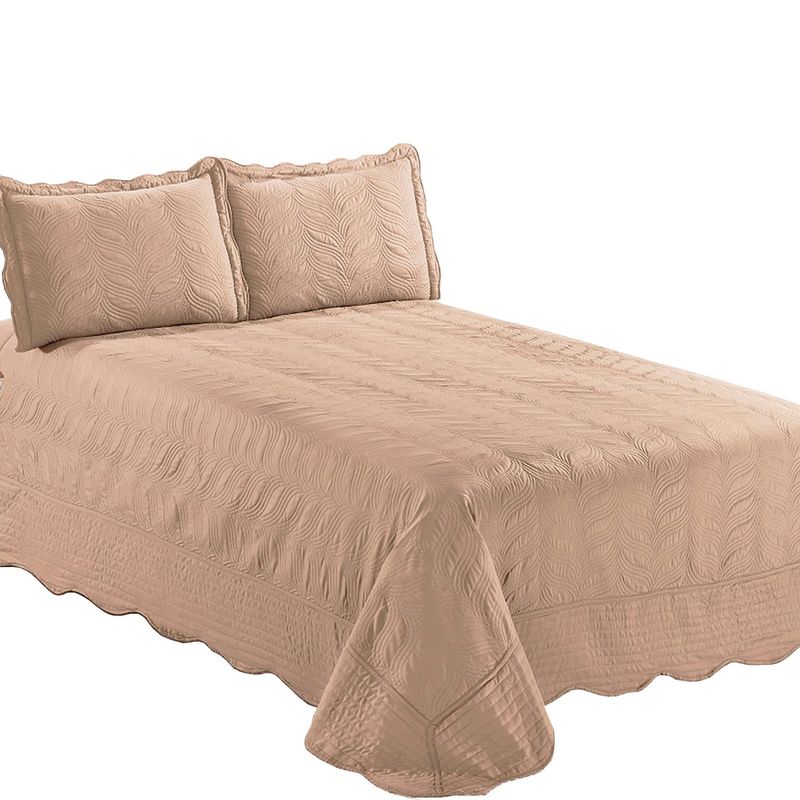 MALLORCA - Quilt Bordado 1,5 Plazas Versailles Beige