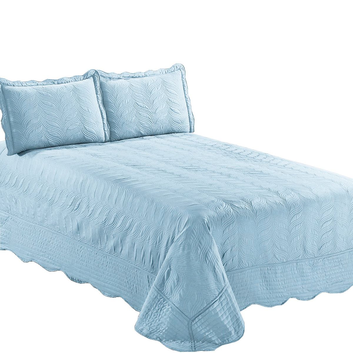 MALLORCA - Quilt Bordado King Versailles Aqua