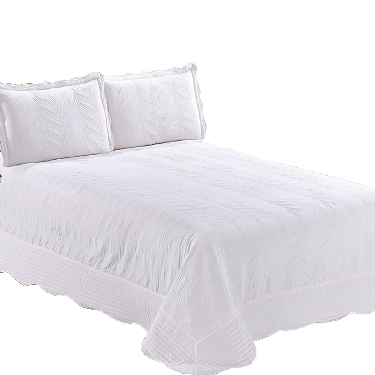 MALLORCA - Quilt Bordado 2 Plazas Versailles Blanco