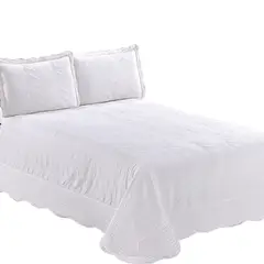 MALLORCA - Quilt Bordado 1,5 Plazas Versailles Blanco