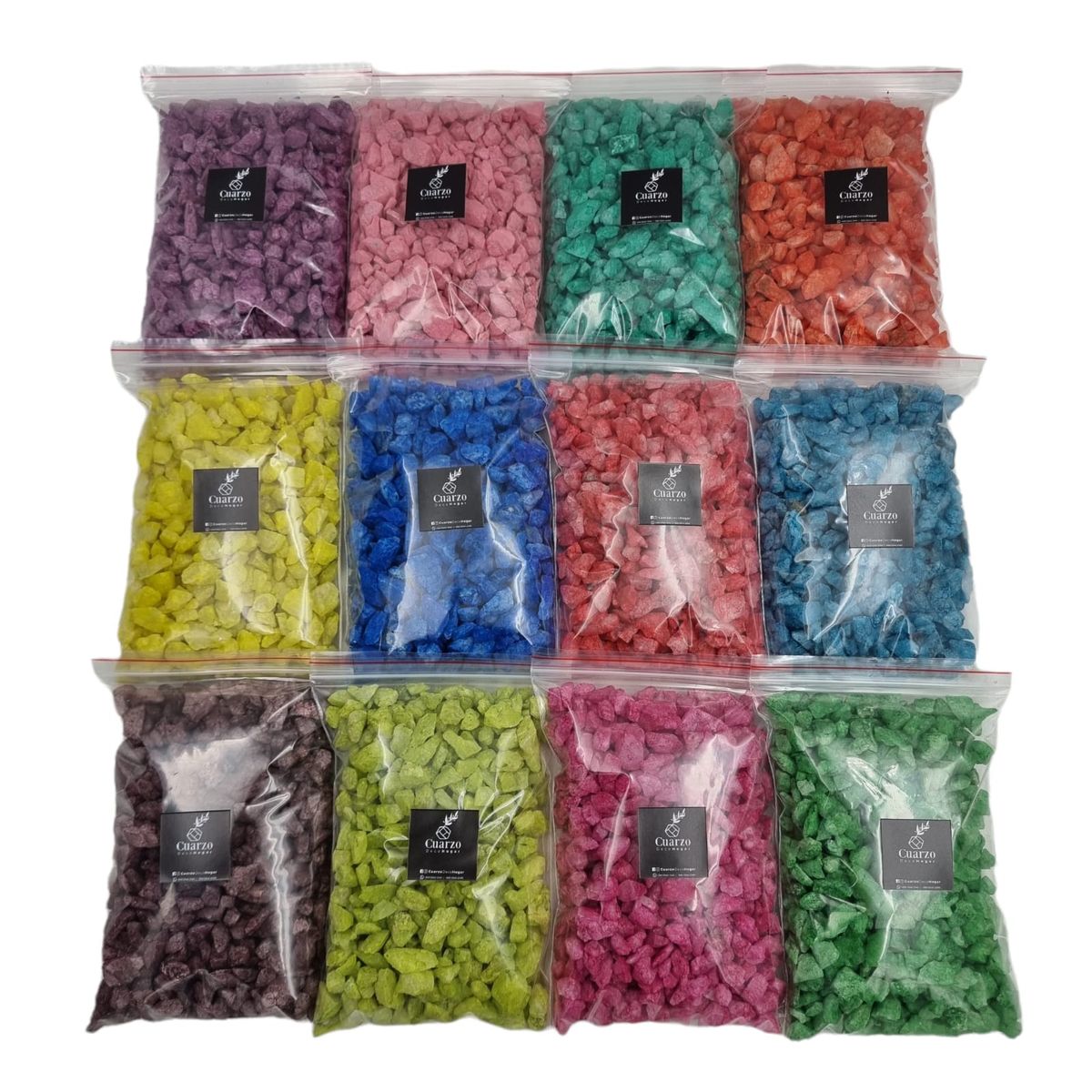 GENERICO - Pack Cuarzo Tamaño Garbanzo 12 Colores