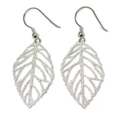 ANDREA COGGIOLA JOYAS - Aros Hoja Satinada Plata Fina 925