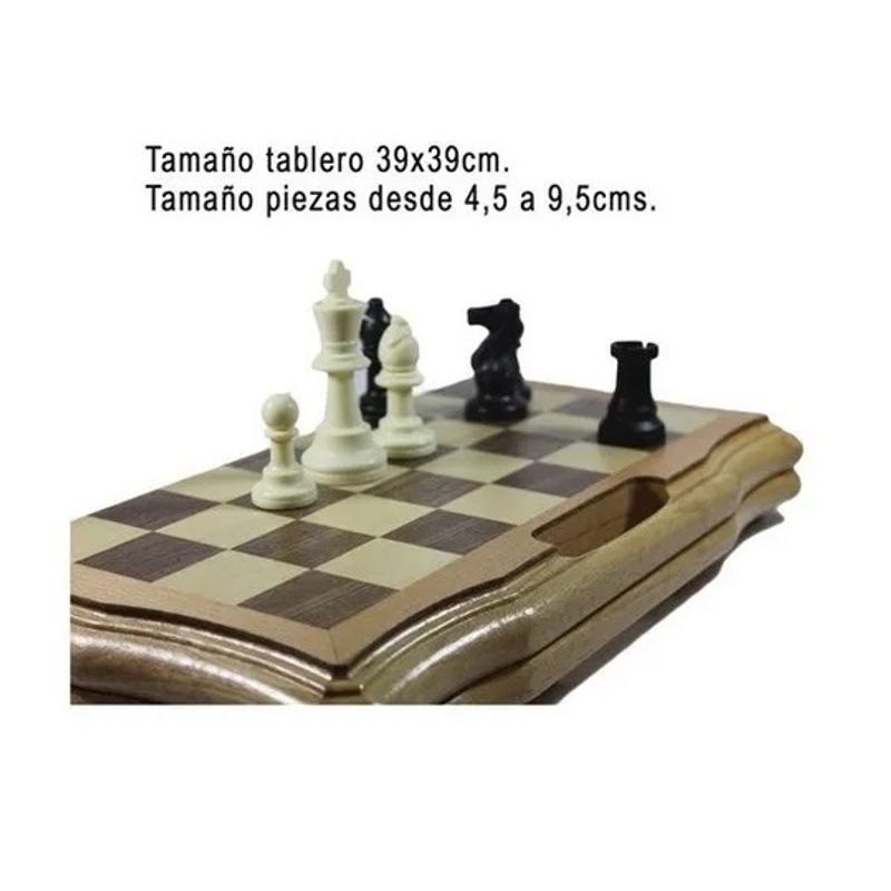 JM IMPORT - Tablero De Ajedrez De Lujo - Piezas Extra Grandes
