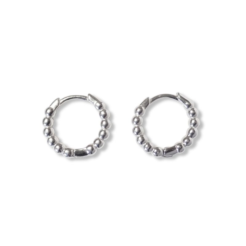 ANDREA COGGIOLA JOYAS - Aros Argollas Bolitas Bisagra Plata Fina 925