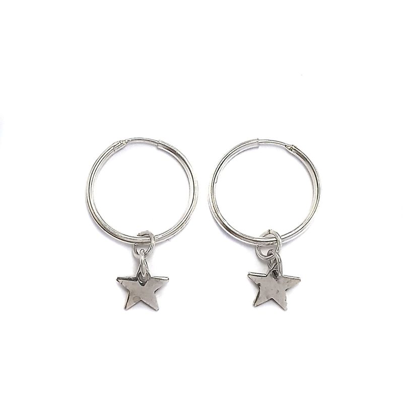 ANDREA COGGIOLA JOYAS - Aros Argolla Estrella Plata