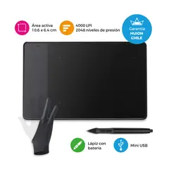 HUION - Tableta Gráfica 420 + Guante Lápiz y Kit Puntas