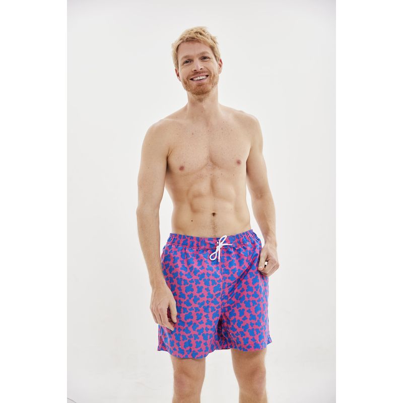 DISNEY - Traje De Baño Hombre Mickey Silueta Rojo Disney