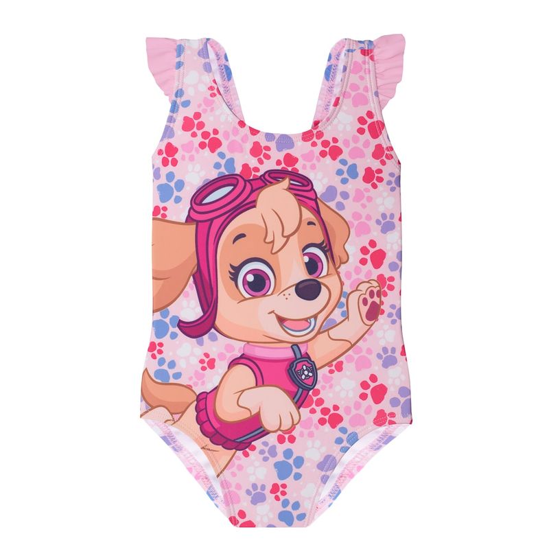 PAW PATROL - Traje De Baño Niña Skye Huellas Rosado Paw Patrol
