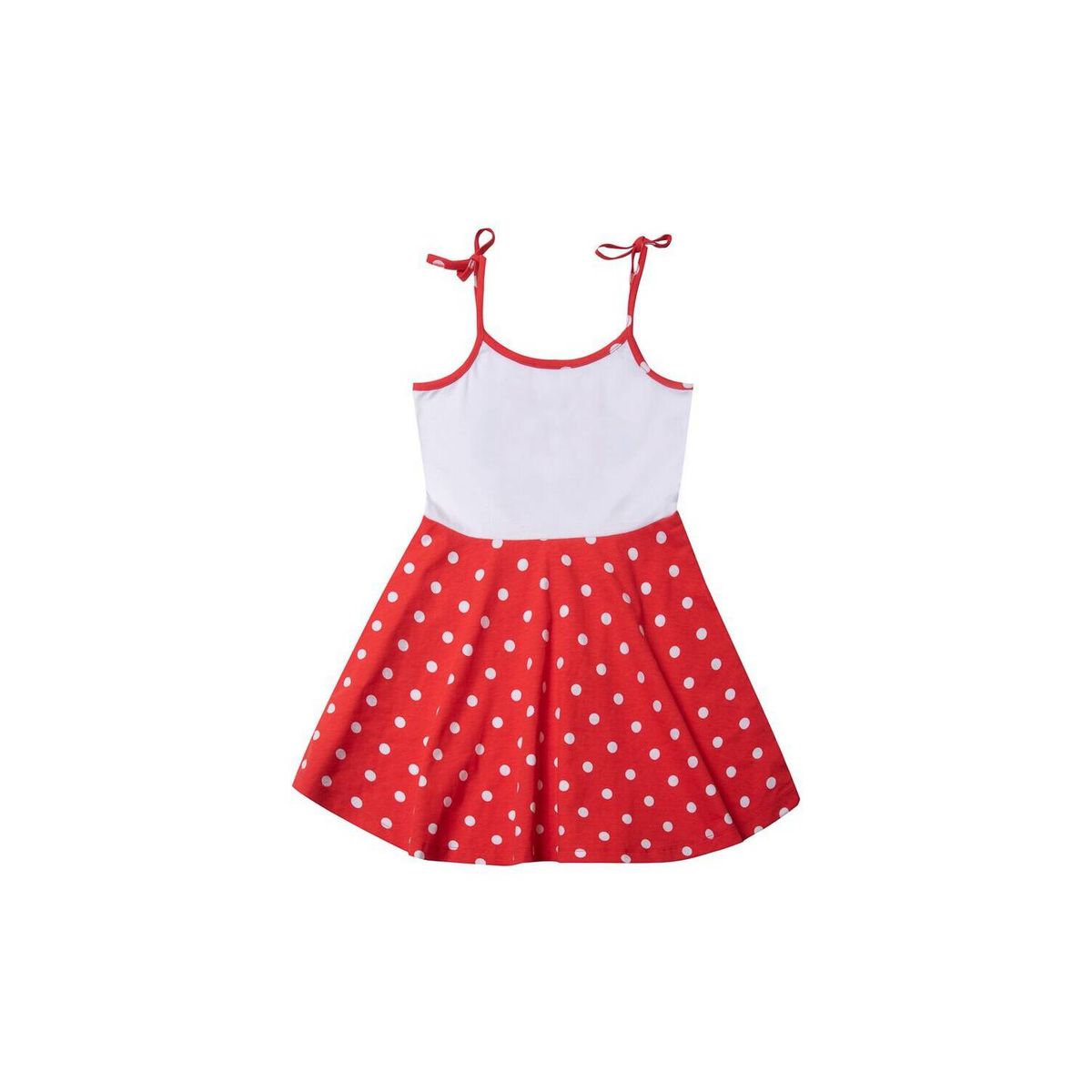 DISNEY - Vestido Niña Minnie Puntos Y Lazo Rojo Disney