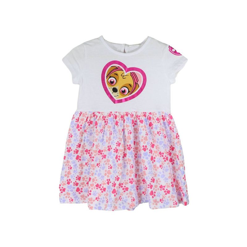 PAW PATROL - Vestido Niña Skye Corazon Blanco Paw Patrol