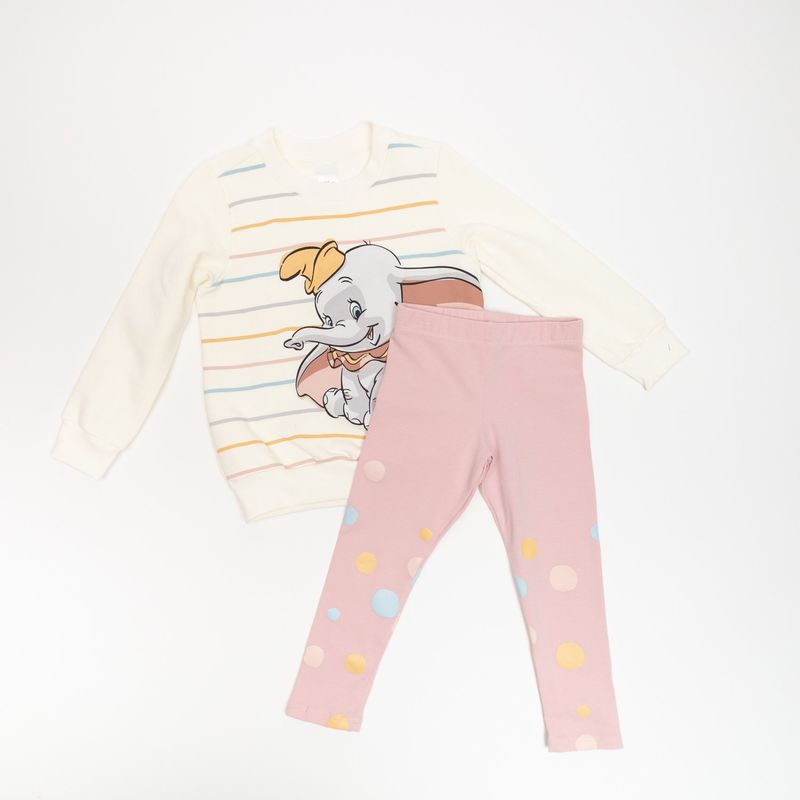 DISNEY - Pijama Niña Dumbo Happy Blanco Disney