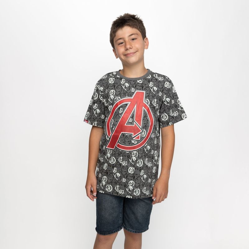 MARVEL - Polera Niño Avengers Caras Negro Marvel