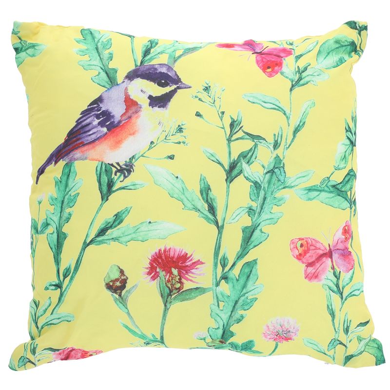 SUEÑO BLANCO - COJIN BUCOLITOS PAJAROS FONDO AMARILLO 45X45 CM