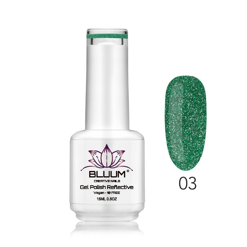 BLUUM - Esmalte Permanente Reflectivo Verde 03 15ml