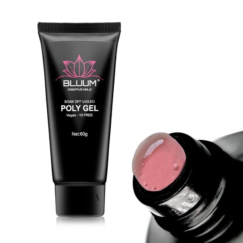BLUUM - Polygel Rosado Translucido 09 60gr - Gel Para Uñas