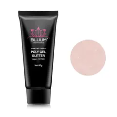 BLUUM - Polygel Glitter Rosado 60gr - Gel Para Uñas