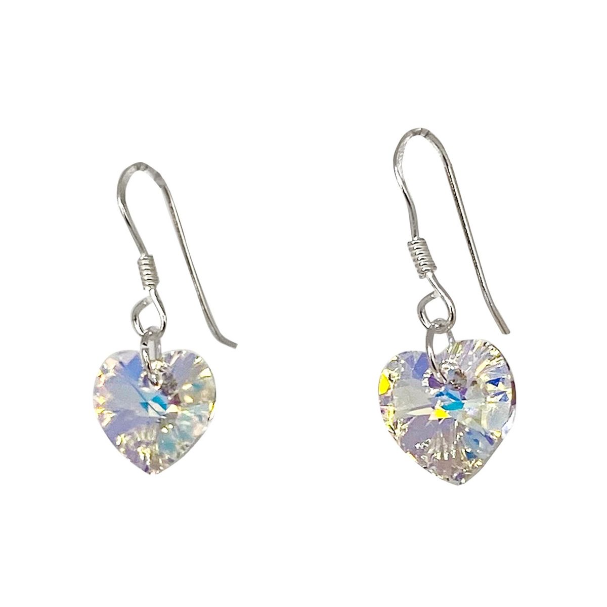 COGGIOLA - Aros Corazón Cristal Austríaco Aurore Boreale Gancho Plata Fina 925