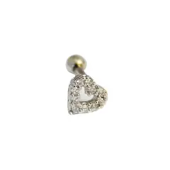 GENERICO - Aros Mujer Piercing corazón Acero Philippa Joyas
