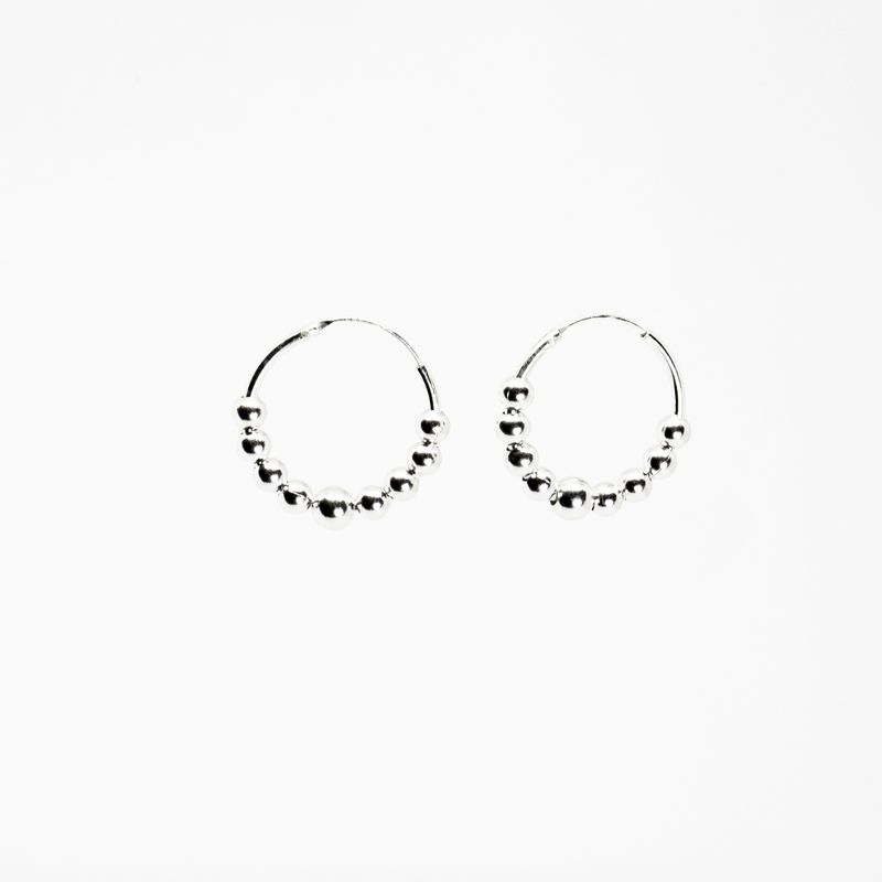 GENERICO - Argolla 16 mm 1 mm pelotitas Plata Philippa Joyas