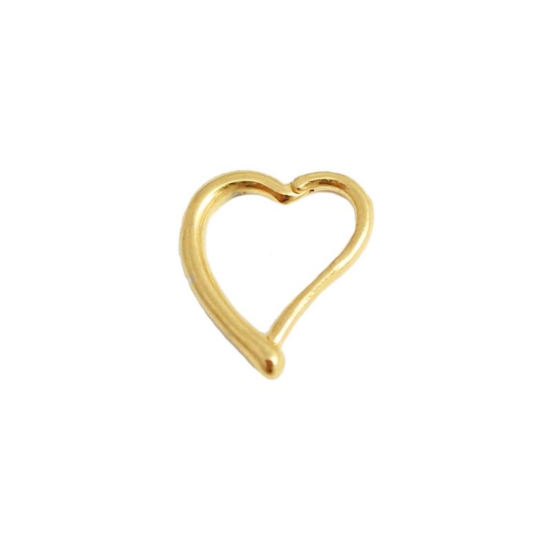 GENERICO - Aros Mujer Piercing Argolla corazón con click Bañado en Oro Philippa