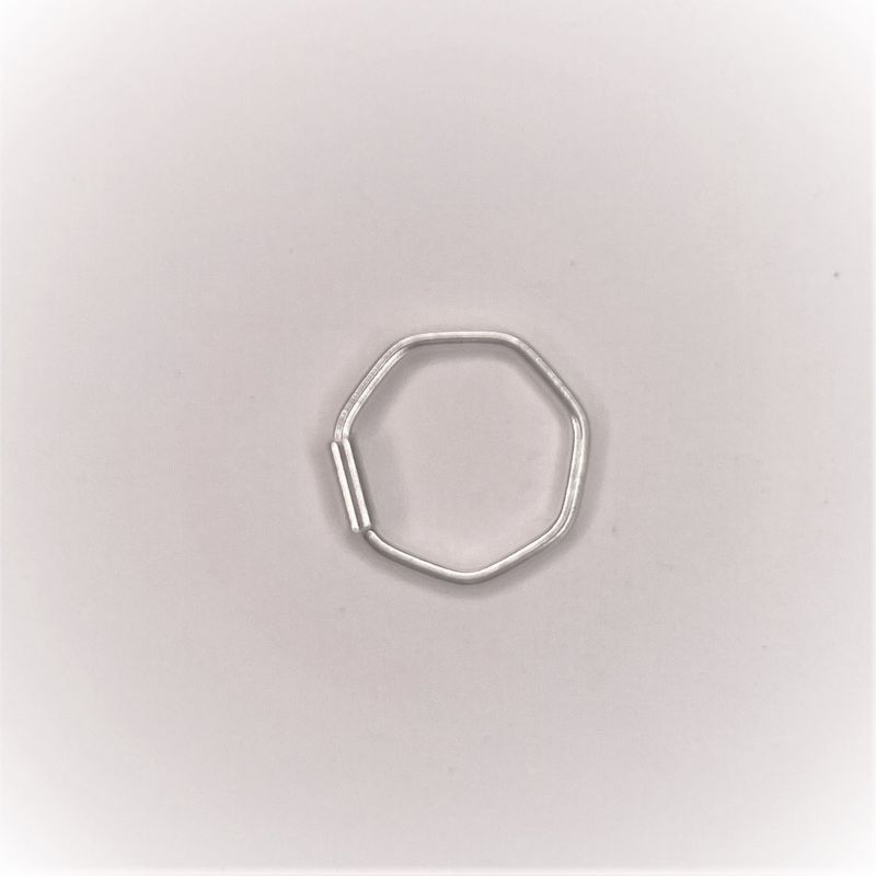 GENERICO - Aros Mujer Piercing Argolla torsión hexagonal Plata 10mm Acero
