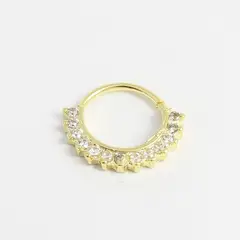 GENERICO - Aros Mujer Piercing Argolla piercing corona circones Bañado en Oro