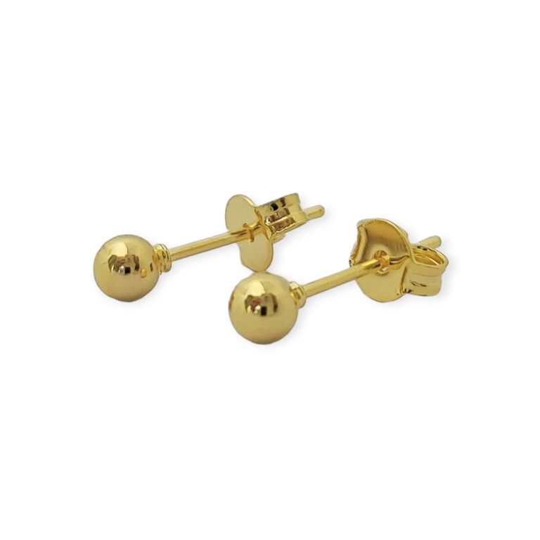 Aros Mini Bola Lisa Enchapado Oro 18K Dorado TALLA UNICA