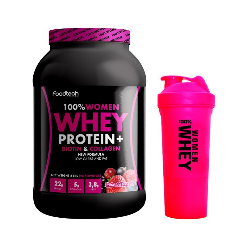 FOODTECH - 100% Women Whey 2lbs - Frutos del Bosque + Shaker Women