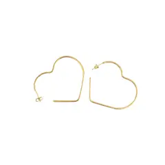 GENERICO - Aros Mujer Argollas corazón baño de oro