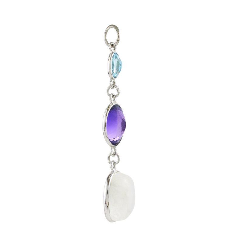 ALYN B JOYAS - Collar Pendiente plata Topacio Amatista Piedra Luna