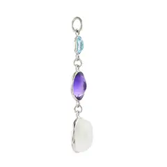 ALYN B JOYAS - Collar Pendiente plata Topacio Amatista Piedra Luna