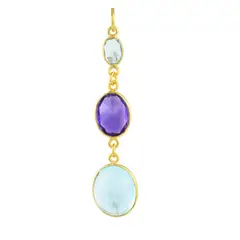 ALYN B JOYAS - Collar Pendiente de plata bañado en Oro Topacio Amatista Piedra Luna