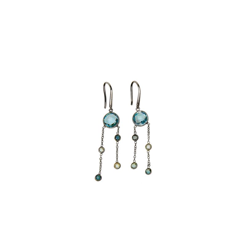 ALYN B JOYAS - Aros Plata Topacios Azul cielo y London