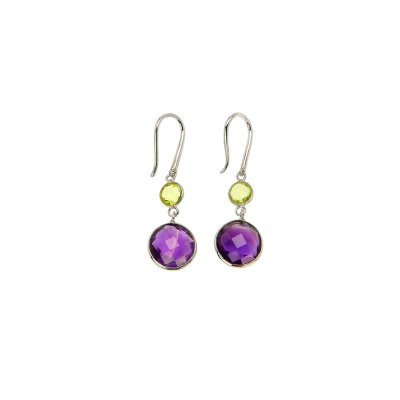 ALYN B JOYAS - Aros Plata Amatista Peridoto