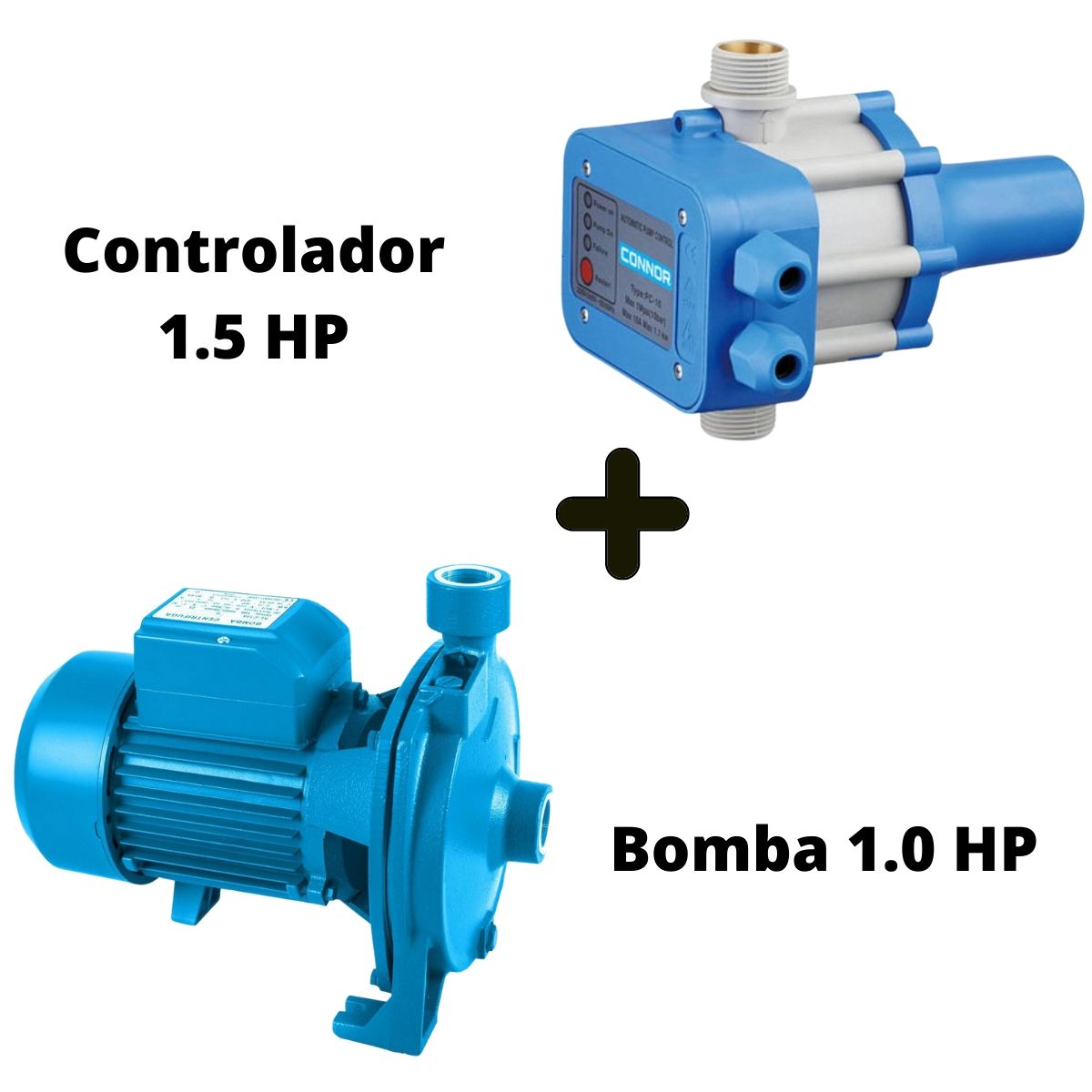 GENERICO - ElectroBomba Agua Centrifuga 1.0 Hp + Controlador 1.5 Hp - Connor