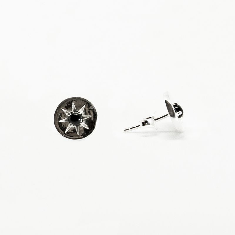 GENERICO - Aros Mujer Sol Onix Plata Philippa Joyas