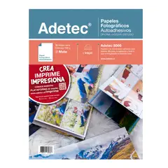 ADETEC - Papel Fotográfico Adhesivo Mate Carta 150 g X 10 Hojas