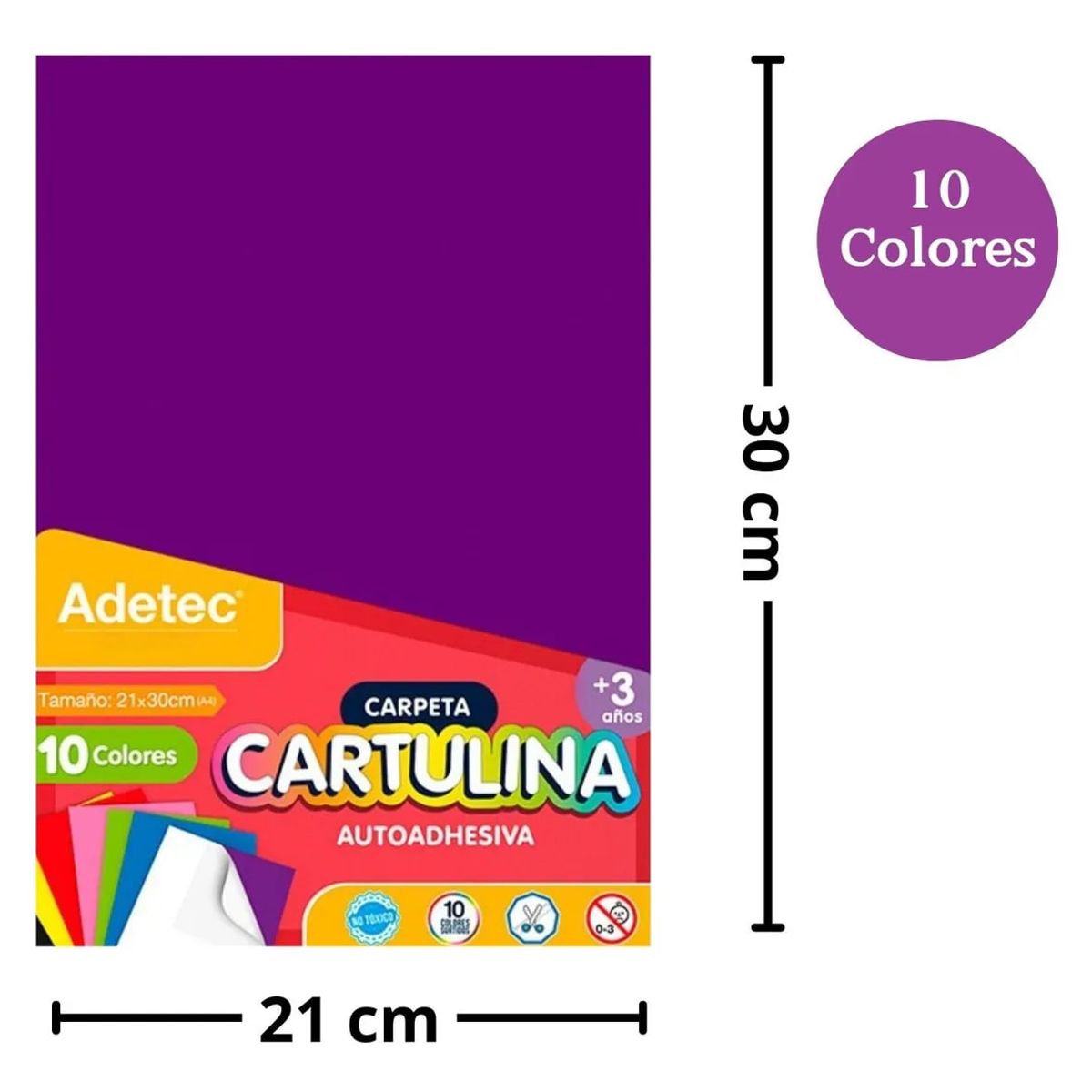 ADETEC - Cartulina Autoadhesiva A4 X 10 Hojas - 910