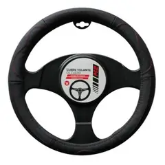 M2 - Cubre Volante Cuero Negro Detalles En Rojo