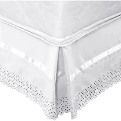 MALLORCA - Faldón 144 hilos Broderie Amanda 1,5 Plazas Blanco