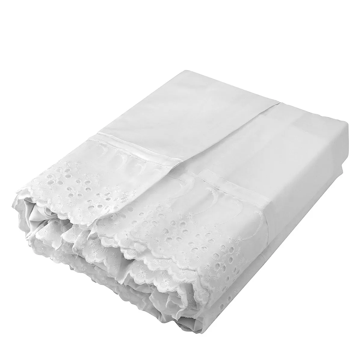 MALLORCA - Faldón 144 hilos Broderie Amanda 1,5 Plazas Blanco