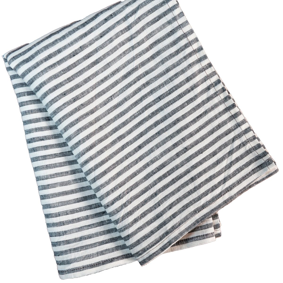 PUROLINO - Paño De Cocina de Lino Gris a Rayas