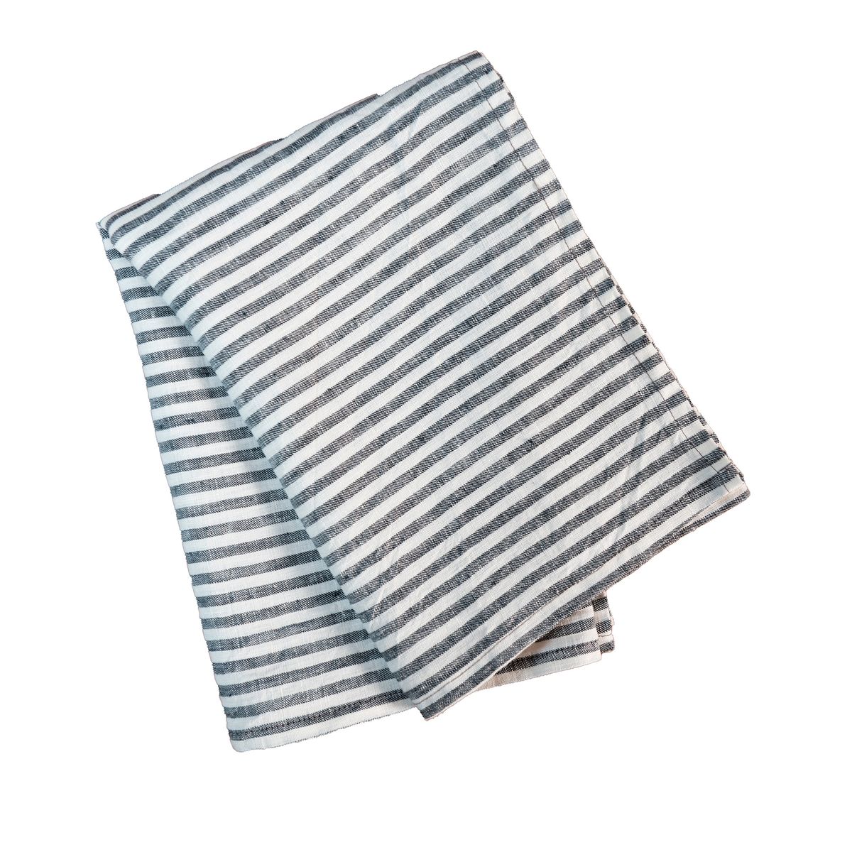 PUROLINO - Paño De Cocina de Lino Gris a Rayas